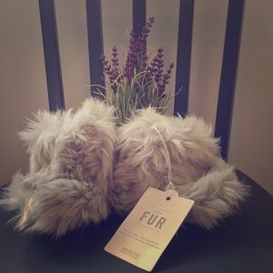 RH Baby & Child Luxe Fur Faux Grey Booties
